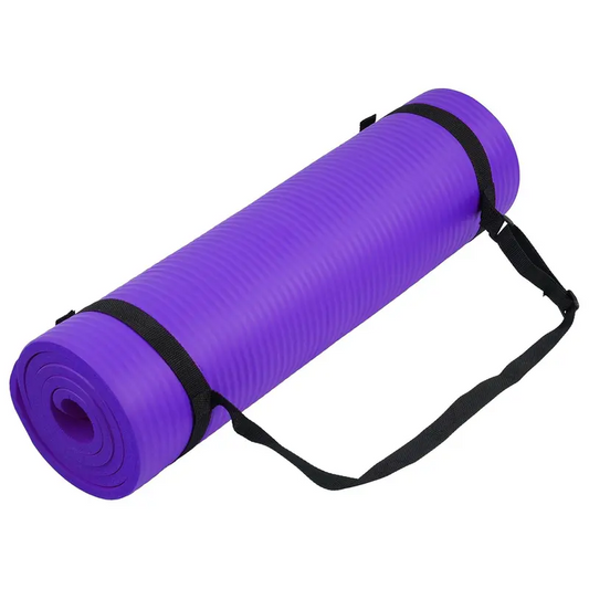 ✅ 1/2 Inch Extra Thick High Density Yoga Mat with Carrying Strap – Shock Absorbing Non Slip Exercise Fitness Mat for Yoga, Pilates & Home Gym Workout