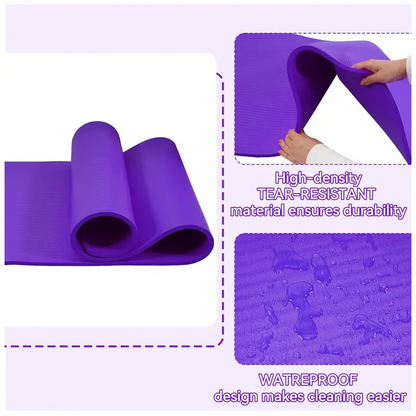 ✅ 1/2 Inch Extra Thick High Density Yoga Mat with Carrying Strap – Shock Absorbing Non Slip Exercise Fitness Mat for Yoga, Pilates & Home Gym Workout