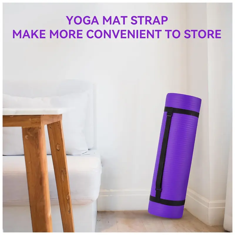 ✅ 1/2 Inch Extra Thick High Density Yoga Mat with Carrying Strap – Shock Absorbing Non Slip Exercise Fitness Mat for Yoga, Pilates & Home Gym Workout